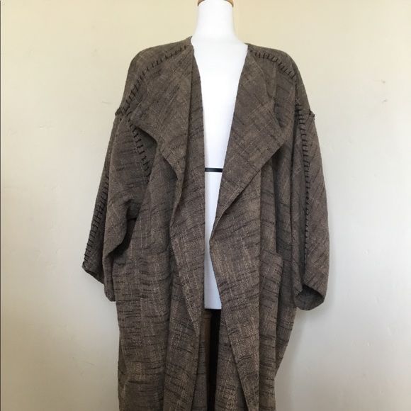 Plantation by Issey Miyake Cardigan Style Jacket Brown Size S - Picture 4 of 10